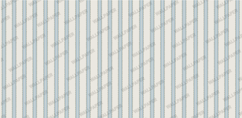 Blue and Cream Stripe Wallpaper : Classic Vertical Line Wall Mural - View 2