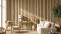 Warm Sand Stripe Wallpaper : Textured Vertical Line Mural