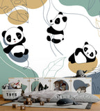 Panda Wallpaper : Swinging Pandas Kids Mural - View 4
