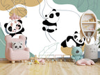 Panda Wallpaper : Swinging Pandas Kids Mural - View 2