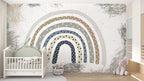 Star Rainbow Wallpaper : Boho Hearts Nursery Mural - View 2