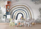 Star Rainbow Wallpaper : Boho Hearts Nursery Mural