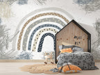 Star Rainbow Wallpaper : Boho Hearts Nursery Mural - View 4