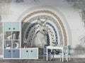 Bunny Rainbow Wallpaper : Grey Rabbit Nursery Mural