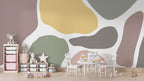Organic Shapes Wallpaper : Pastel Abstract Mural - View 3