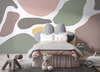 Organic Shapes Wallpaper : Pastel Abstract Mural - View 2