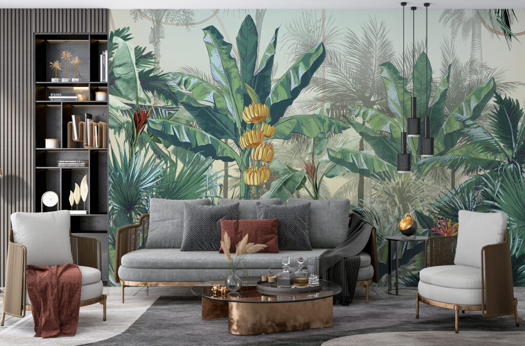 Banana Jungle Wallpaper : Lush Tropical Forest Mural - View 2
