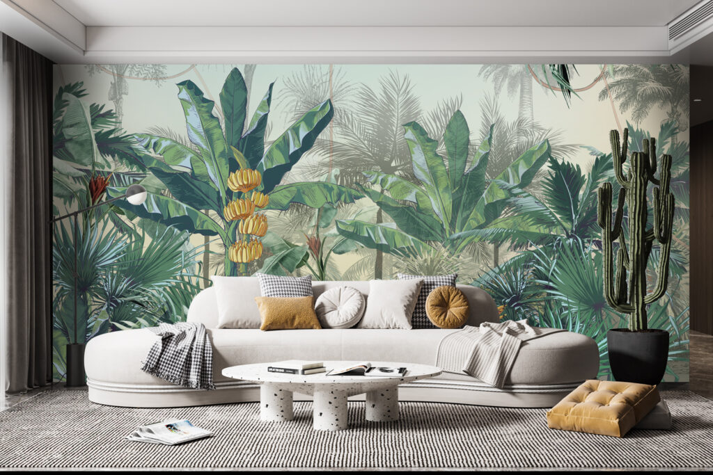 Banana Jungle Wallpaper : Lush Tropical Forest Mural - View 4