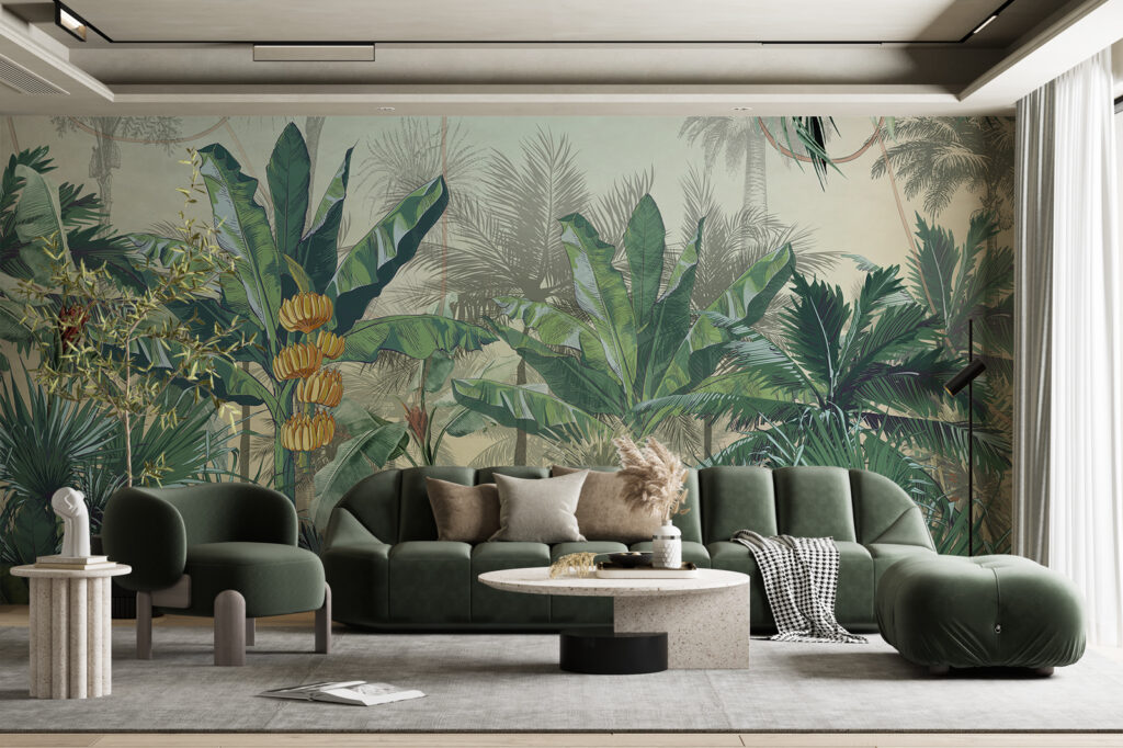 Banana Jungle Wallpaper : Lush Tropical Forest Mural - View 5