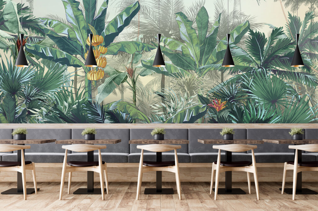 Banana Jungle Wallpaper : Lush Tropical Forest Mural - View 3