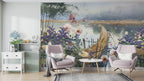 Lakeside Wildflower Wallpaper : Watercolor Landscape Mural - View 4