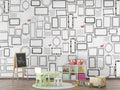 Doodle Frames Wallpaper : Black And White Sketch Mural