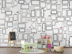 Doodle Frames Wallpaper : Black And White Sketch Mural