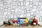 Doodle Frames Wallpaper : Black And White Sketch Mural - View 4