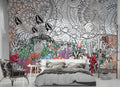 Coral Reef Line Art Wallpaper : Colorful Ocean Mural