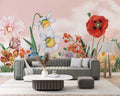 Wildflower Meadow Wallpaper : Pink Sky Floral Mural