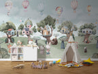 Woodland Tree House Wallpaper : Cute Animal Forest Homes Mural