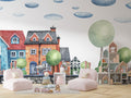 Colorful Dollhouse Wallpaper : Happy Town Kids Mural