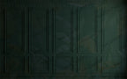 Green Panel Molding Wallpaper : Dark Wainscot Effect Mural - flat design
