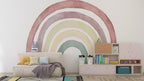 Pastel Rainbow Wallpaper : Soft Watercolor Nursery Mural - View 2
