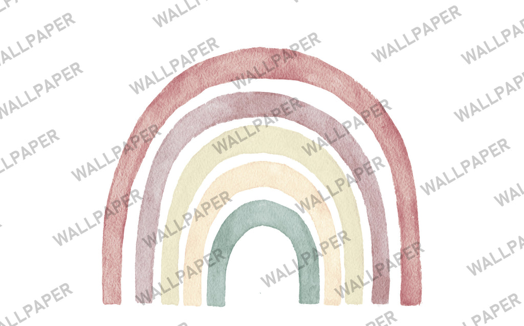 Pastel Rainbow Wallpaper : Soft Watercolor Nursery Mural - flat design
