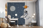 Astronaut Constellation Wallpaper : Line Art Space Kids Mural - View 2