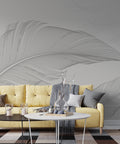 Soft Grey Feather Wallpaper : Minimal Feathers Mural