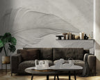 Soft Grey Feather Wallpaper : Minimal Feathers Mural - View 2