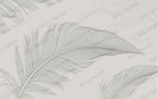 Soft Grey Feather Wallpaper : Minimal Feathers Mural - flat design