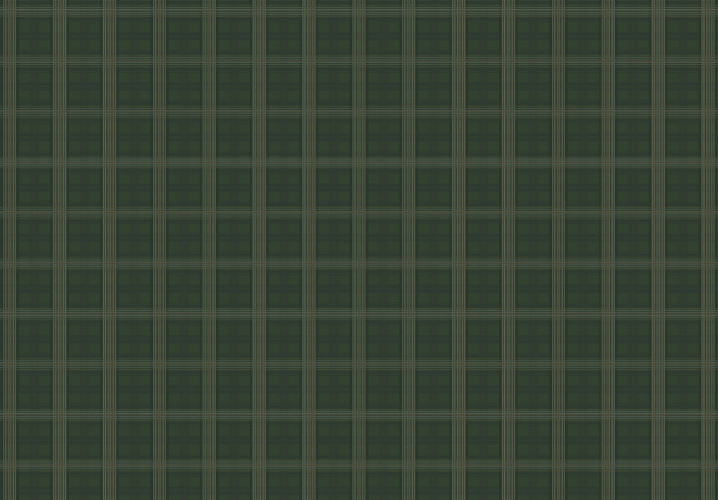 Green Plaid Wallpaper : Dark Forest Tartan Pattern - flat design