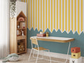 Yellow Stripe Zigzag Wallpaper : Two Tone Kids Room Mural