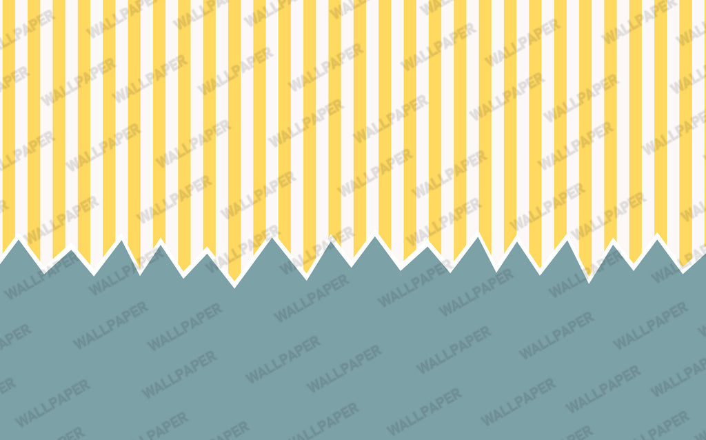 Yellow Stripe Zigzag Wallpaper : Two Tone Kids Room Mural - View 2