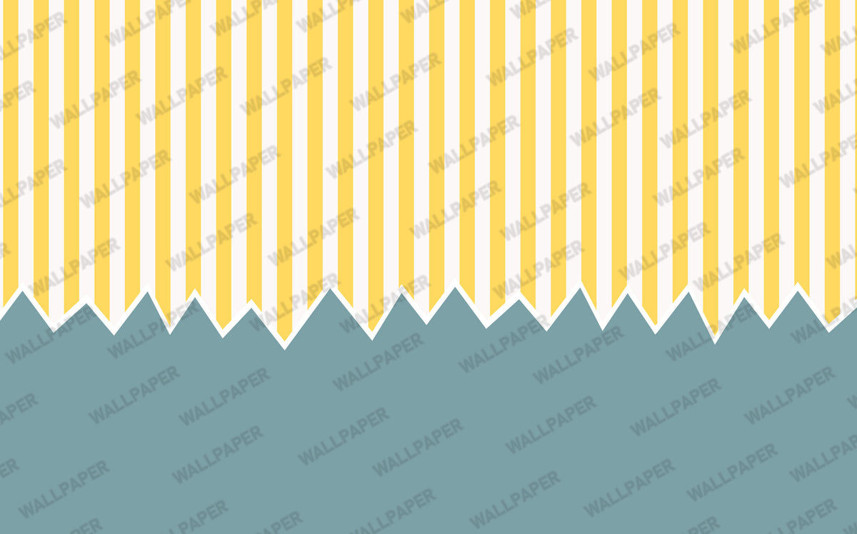 Yellow Stripe Zigzag Wallpaper : Two Tone Kids Room Mural - View 2
