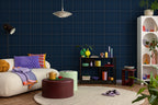Navy Plaid Wallpaper : Classic Tartan Check Pattern - View 2