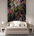 Black Chinoiserie Wallpaper : Blossom Branch and Bird Mural
