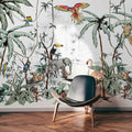 Jungle Elephant Wallpaper : Palms And Flamingos Mural