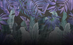 Purple Tropical Leaf Wallpaper : Dark Teal Jungle Mural - View 2