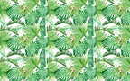 Green Tropical Leaves Wallpaper : Bright Monstera And Palm Mural - View 2