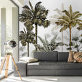 Hand Drawn Palm Tree Wallpaper : Olive Tropical Grove Mural