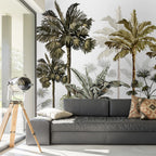 Hand Drawn Palm Tree Wallpaper : Olive Tropical Grove Mural