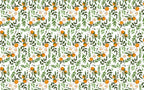 Orange Branch Wallpaper : Watercolour Citrus and Leaves Pattern - flat design