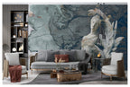 Classical Statue Wallpaper : Blue Marble Goddess Mural - View 2