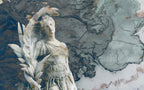 Classical Statue Wallpaper : Blue Marble Goddess Mural - flat design