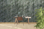 Willow Twig Wallpaper : Green Leaves On Concrete Mural - View 4