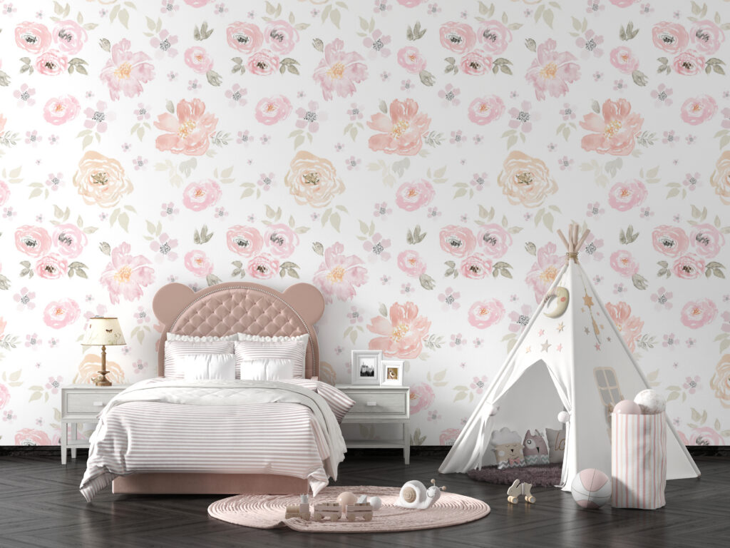 Watercolor Rose Wallpaper : Blush Peony Pattern