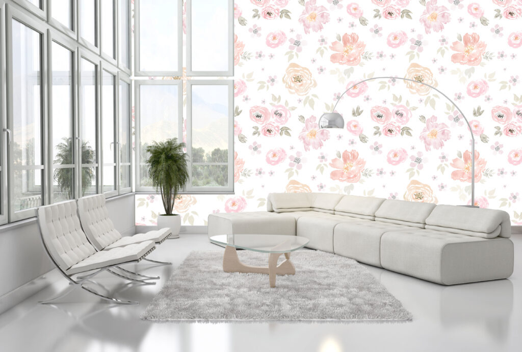 Watercolor Rose Wallpaper : Blush Peony Pattern - View 3