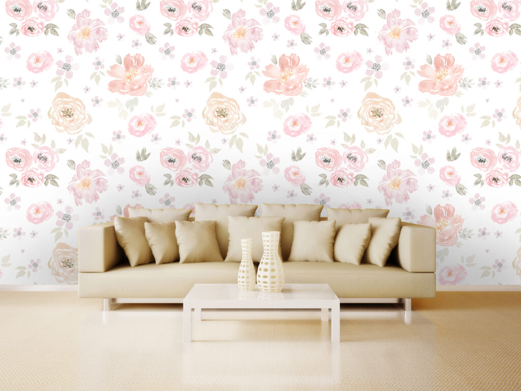 Watercolor Rose Wallpaper : Blush Peony Pattern - View 5