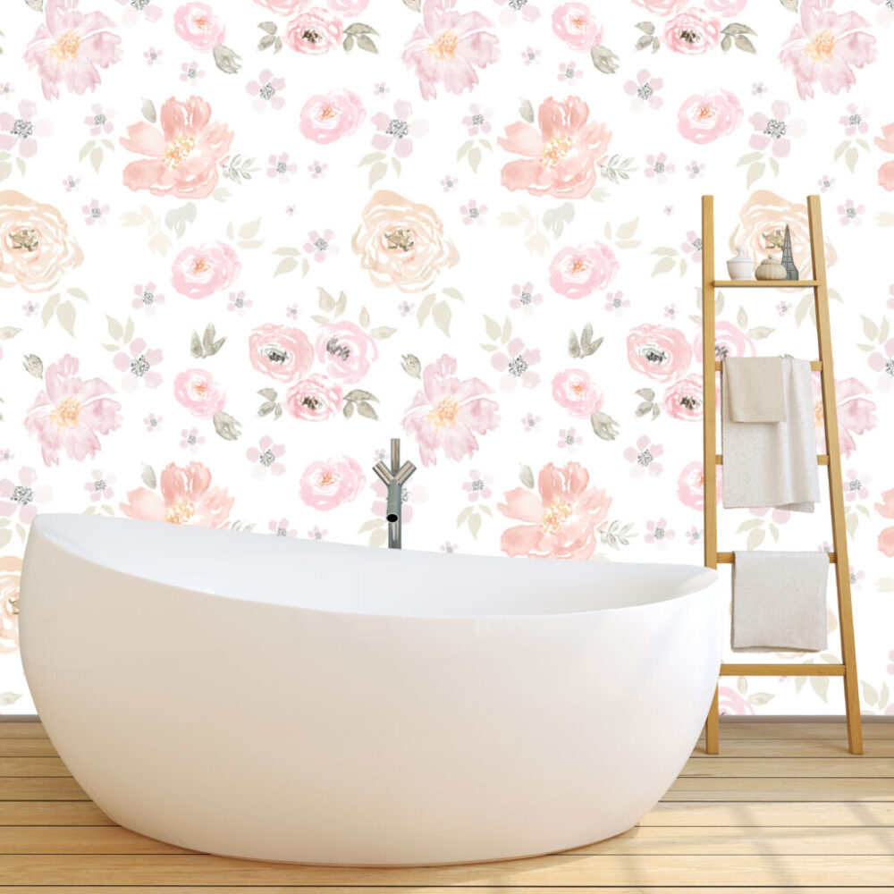 Watercolor Rose Wallpaper : Blush Peony Pattern - View 4