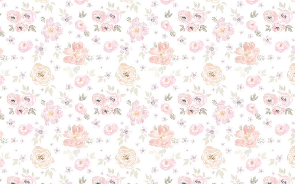 Watercolor Rose Wallpaper : Blush Peony Pattern - flat design