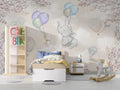 Flying Elephant Wallpaper : Balloon Bunny Nursery Mural